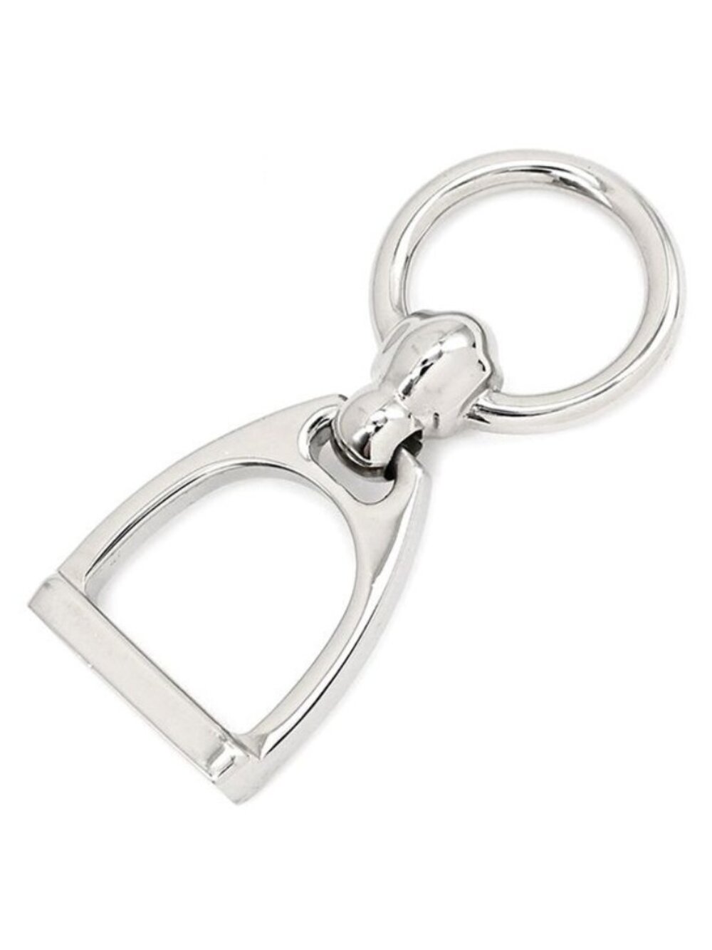 Hermes Scarf Ring Twilly Etrier Metal Silver Stirrup Motif Shape Charm